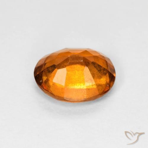 Grenat Hessonite Ambre orange naturelle ovale, 1.32 ct, VS