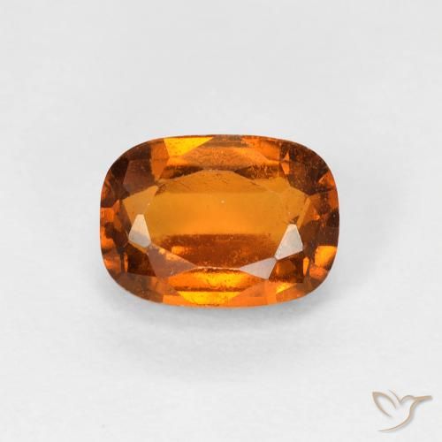 Grenat Hessonite Orange foncé naturelle Coussin, 1.37 ct, VS
