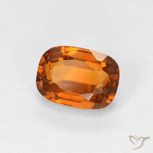 Grenat Hessonite Orange foncé naturelle Coussin, 1.37 ct, VS