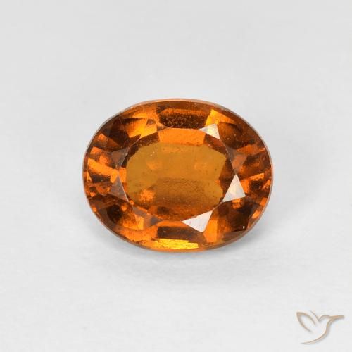 Grenat Hessonite Orange foncé naturelle ovale, 1.22 ct, VVS-VS