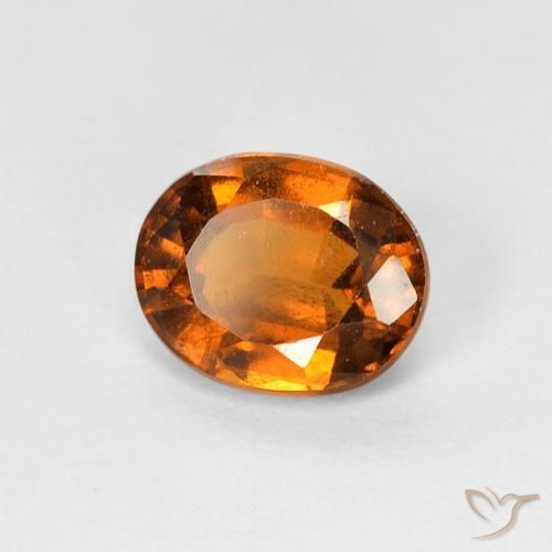Grenat Hessonite Orange foncé naturelle ovale, 1.22 ct, VVS-VS