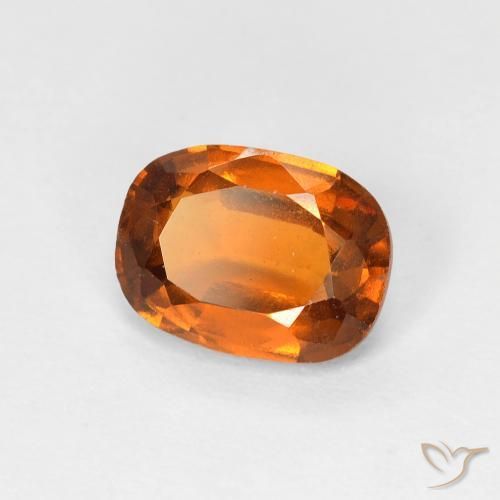 Grenat Hessonite Orange foncé naturelle Coussin, 1.57 ct, VVS-VS