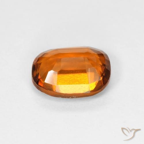 Grenat Hessonite Orange foncé naturelle Coussin, 1.57 ct, VVS-VS