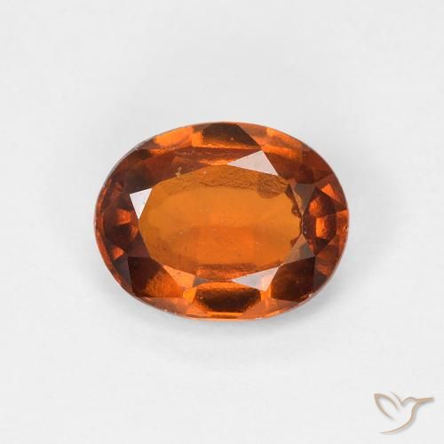 Grenat Hessonite Medium Dark-Orange naturelle ovale, 1.16 ct, VS
