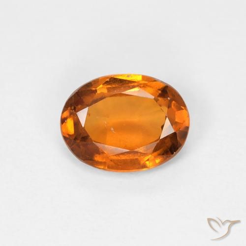 Grenat Hessonite Orange moyen naturelle ovale, 0.91 ct, VS-SI