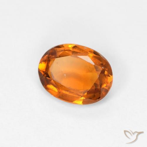 Grenat Hessonite Orange moyen naturelle ovale, 0.91 ct, VS-SI