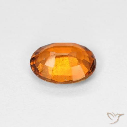 Grenat Hessonite Orange moyen naturelle ovale, 0.91 ct, VS-SI