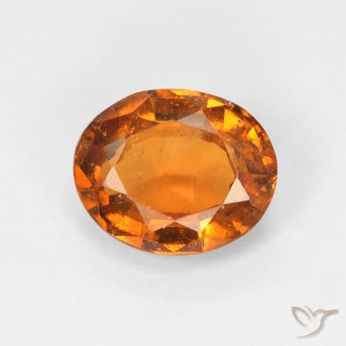 Grenat Hessonite Orange jaunâtre naturelle ovale, 1.53 ct, VS-SI