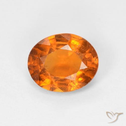 1.28ct Naturel Orange jaunâtre Grenat Hessonite, ovale, VS-SI