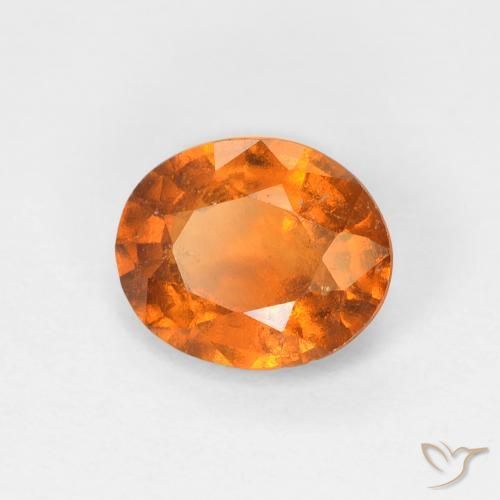 Grenat Hessonite Orange jaunâtre naturelle ovale, 1.28 ct, VS-SI