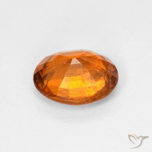 Grenat Hessonite Orange jaunâtre naturelle ovale, 1.28 ct, VS-SI