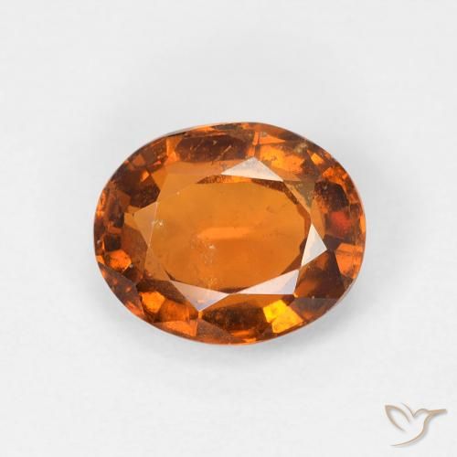 1.45ct Naturel Orange foncé Grenat Hessonite, ovale, VS-SI