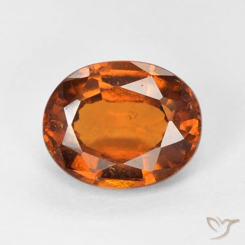 Grenat Hessonite Medium Dark-Orange naturelle ovale, 2.41 ct, VS