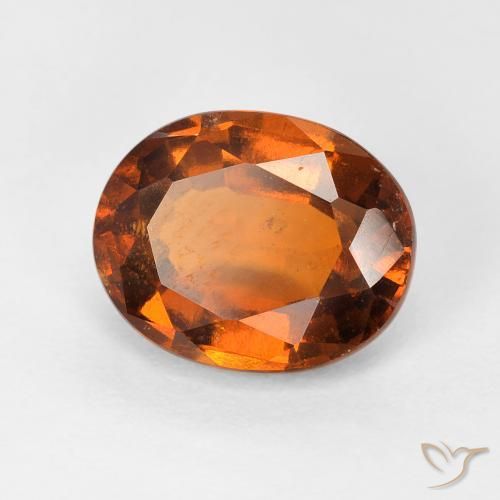 Grenat Hessonite Medium Dark-Orange naturelle ovale, 2.41 ct, VS