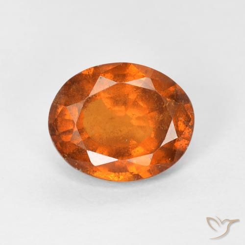 Grenat Hessonite Medium Dark-Orange naturelle ovale, 1.56 ct, VS-SI
