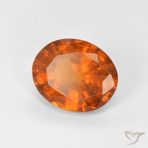 Grenat Hessonite Medium Dark-Orange naturelle ovale, 1.56 ct, VS-SI