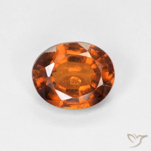 Grenat Hessonite Orange rougeâtre naturelle ovale, 1.39 ct, VS-SI