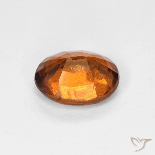 Grenat Hessonite Orange rougeâtre naturelle ovale, 1.39 ct, VS-SI