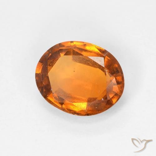 Grenat Hessonite Orange foncé naturelle ovale, 1.41 ct, VVS-VS