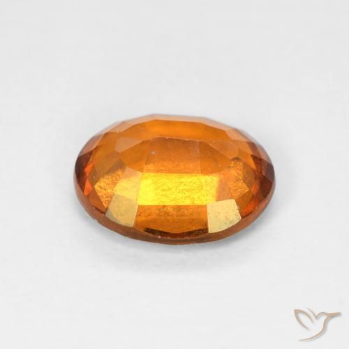 Grenat Hessonite Orange foncé naturelle ovale, 1.41 ct, VVS-VS