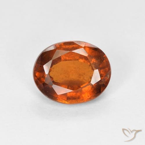 Grenat Hessonite Orange rougeâtre naturelle ovale, 1.32 ct, VS-SI