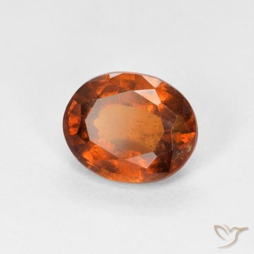 Grenat Hessonite Orange rougeâtre naturelle ovale, 1.32 ct, VS-SI
