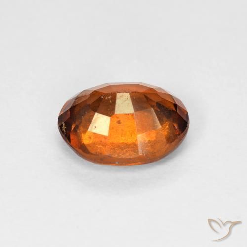 Grenat Hessonite Orange rougeâtre naturelle ovale, 1.32 ct, VS-SI