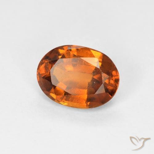 Grenat Hessonite Orange terreux naturelle ovale, 1.19 ct, VVS-VS