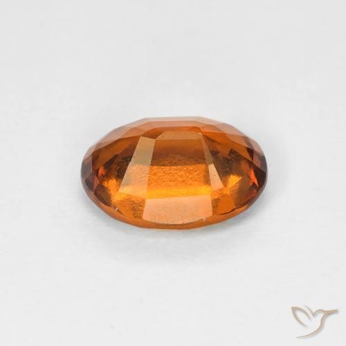 Grenat Hessonite Orange terreux naturelle ovale, 1.19 ct, VVS-VS