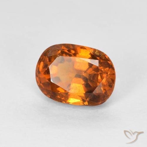 Grenat Hessonite Orange foncé naturelle Coussin, 1.26 ct, VVS-VS