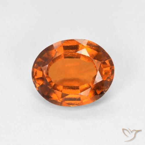 Grenat Hessonite Medium Dark-Orange naturelle ovale, 1.50 ct, VS