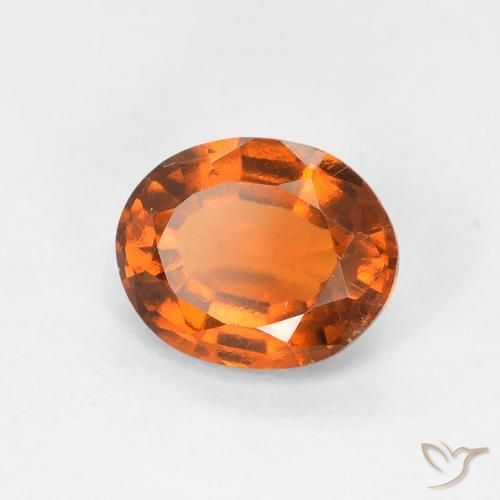 Grenat Hessonite Medium Dark-Orange naturelle ovale, 1.50 ct, VS