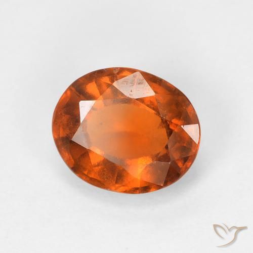 Grenat Hessonite Orange moyen naturelle ovale, 1.68 ct, VS