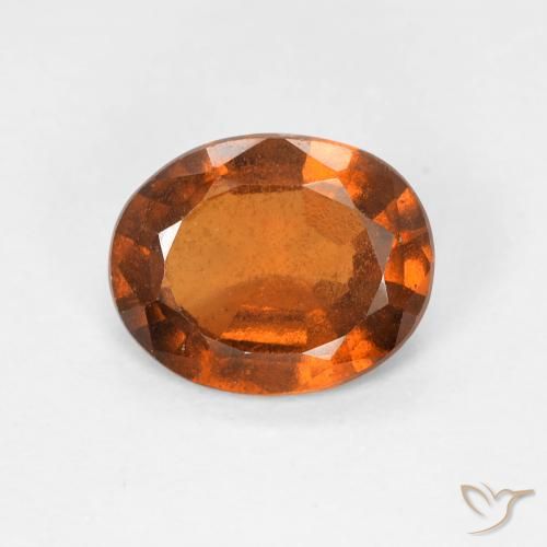 Grenat Hessonite Orange foncé naturelle ovale, 1.38 ct, VS
