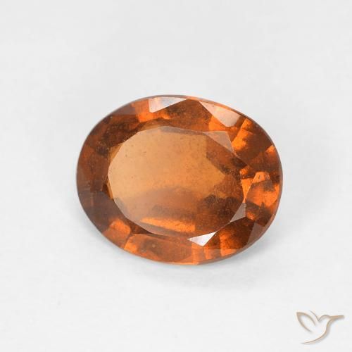 Grenat Hessonite Orange foncé naturelle ovale, 1.38 ct, VS