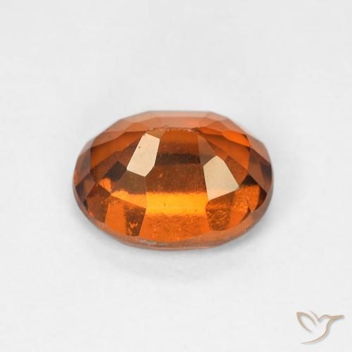Grenat Hessonite Orange rougeâtre naturelle ovale, 1.54 ct, VS