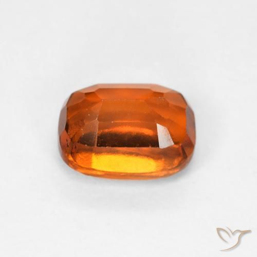 Grenat Hessonite Orange foncé naturelle Coussin, 1.51 ct, VS