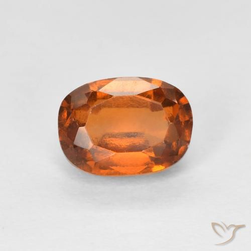 Grenat Hessonite Orange foncé naturelle Coussin, 1.36 ct, VS