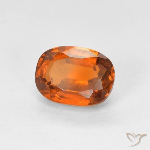 Grenat Hessonite Orange foncé naturelle Coussin, 1.36 ct, VS