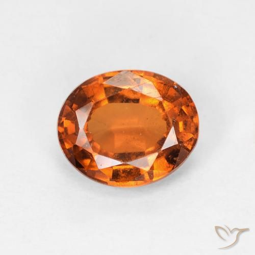 Grenat Hessonite Orange foncé naturelle ovale, 1.36 ct, VS