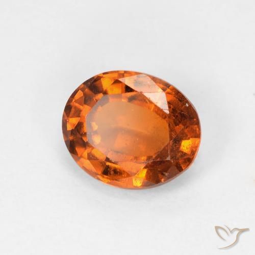 Grenat Hessonite Orange foncé naturelle ovale, 1.36 ct, VS