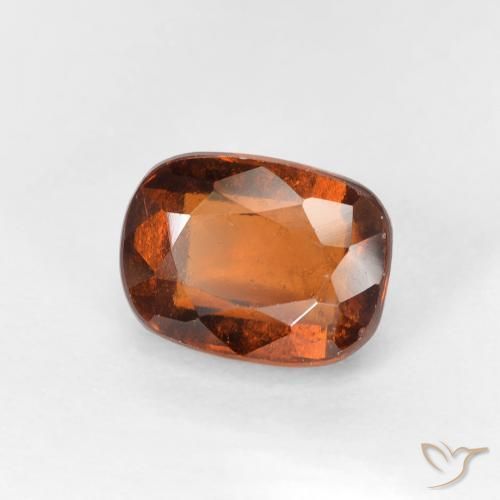Grenat Hessonite Orange foncé naturelle Coussin, 2.33 ct, VVS-VS