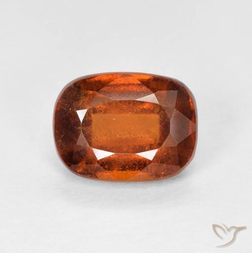 2.08ct Naturel Ambre orange Grenat Hessonite, Coussin, VS