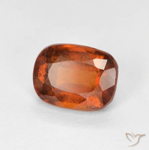 Grenat Hessonite Ambre orange naturelle Coussin, 2.08 ct, VS