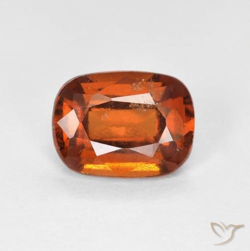 Grenat Hessonite Orange foncé naturelle Coussin, 1.83 ct, VS