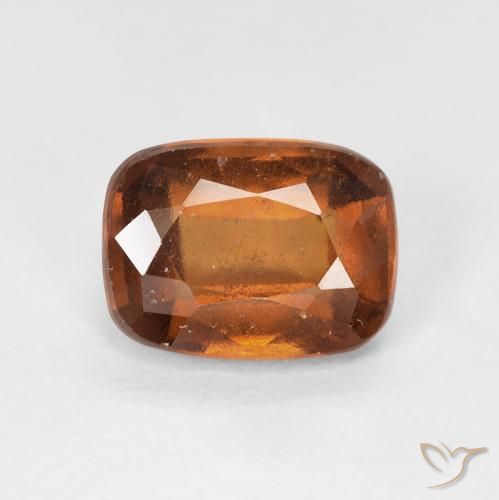 2.00ct Naturel Ambre orange Grenat Hessonite, Coussin, VS