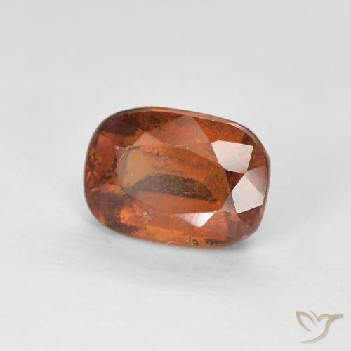 1.31ct Naturel Ambre orange Grenat Hessonite, Coussin, VS