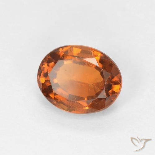 Grenat Hessonite Orange moyen naturelle ovale, 1.26 ct, VVS-VS