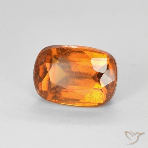 Grenat Hessonite Orange moyen naturelle Coussin, 1.56 ct, VVS-VS