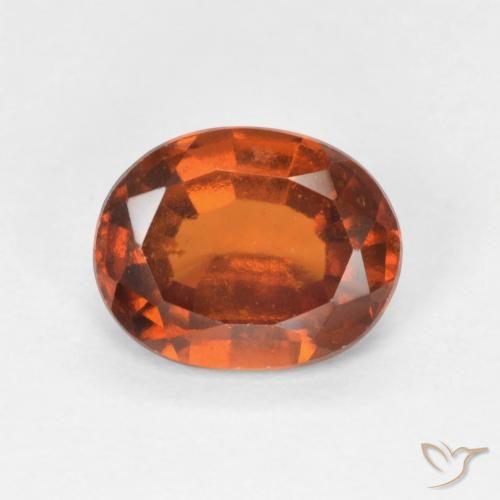 Grenat Hessonite Medium Dark-Orange naturelle ovale, 1.60 ct, VVS-VS